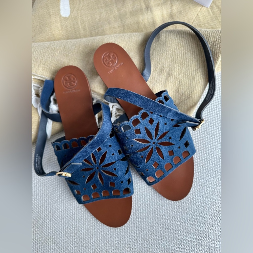 Tory Burch May Blue Suede Sandal, Size 11